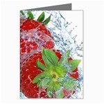 Red Strawberries Water Squirt Strawberry Fresh Splash Drops Greeting Cards (Pkg of 8)