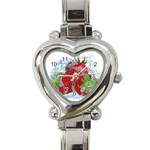 Red Strawberries Water Squirt Strawberry Fresh Splash Drops Heart Italian Charm Watch