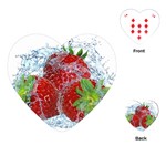 Red Strawberries Water Squirt Strawberry Fresh Splash Drops Playing Cards Single Design (Heart)