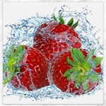 Red Strawberries Water Squirt Strawberry Fresh Splash Drops Canvas 16  x 16 