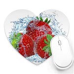 Red Strawberries Water Squirt Strawberry Fresh Splash Drops Heart Mousepad