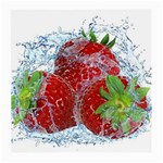 Red Strawberries Water Squirt Strawberry Fresh Splash Drops Medium Glasses Cloth (2 Sides)