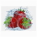 Red Strawberries Water Squirt Strawberry Fresh Splash Drops Large Glasses Cloth