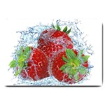 Red Strawberries Water Squirt Strawberry Fresh Splash Drops Large Doormat