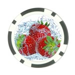 Red Strawberries Water Squirt Strawberry Fresh Splash Drops Poker Chip Card Guard