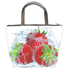 Red Strawberries Water Squirt Strawberry Fresh Splash Drops Bucket Bag from ArtsNow.com Back