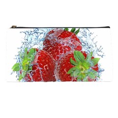 Red Strawberries Water Squirt Strawberry Fresh Splash Drops Pencil Case from ArtsNow.com Front