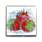 Red Strawberries Water Squirt Strawberry Fresh Splash Drops Memory Card Reader (Square 5 Slot)