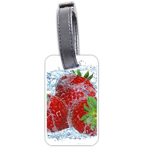 Red Strawberries Water Squirt Strawberry Fresh Splash Drops Luggage Tag (one side) from ArtsNow.com Front