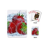 Red Strawberries Water Squirt Strawberry Fresh Splash Drops Playing Cards Single Design (Mini)