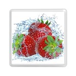 Red Strawberries Water Squirt Strawberry Fresh Splash Drops Memory Card Reader (Square)