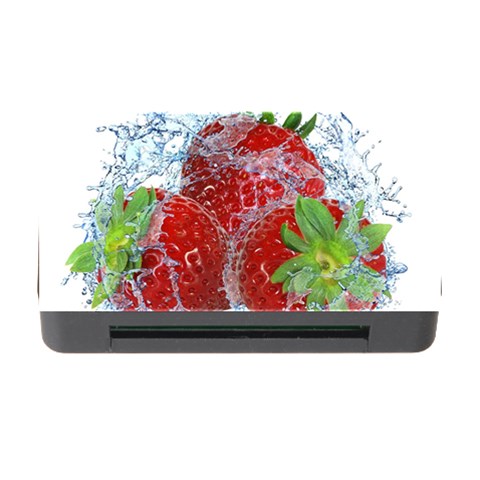 Red Strawberries Water Squirt Strawberry Fresh Splash Drops Memory Card Reader with CF from ArtsNow.com Front