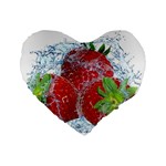 Red Strawberries Water Squirt Strawberry Fresh Splash Drops Standard 16  Premium Heart Shape Cushions