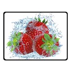 Red Strawberries Water Squirt Strawberry Fresh Splash Drops Two Sides Fleece Blanket (Small)