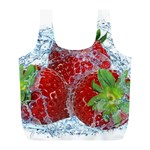 Red Strawberries Water Squirt Strawberry Fresh Splash Drops Full Print Recycle Bag (L)