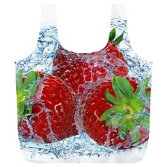 Red Strawberries Water Squirt Strawberry Fresh Splash Drops Full Print Recycle Bag (XL) from ArtsNow.com Back