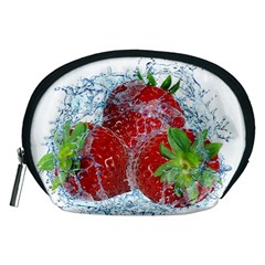 Red Strawberries Water Squirt Strawberry Fresh Splash Drops Accessory Pouch (Medium) from ArtsNow.com Front
