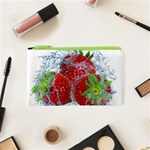 Red Strawberries Water Squirt Strawberry Fresh Splash Drops Cosmetic Bag (XS)