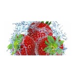 Red Strawberries Water Squirt Strawberry Fresh Splash Drops Satin Wrap 35  x 70 