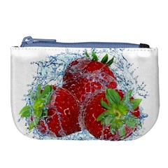 Red Strawberries Water Squirt Strawberry Fresh Splash Drops Large Coin Purse from ArtsNow.com Front