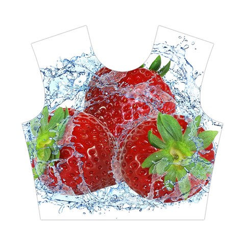 Red Strawberries Water Squirt Strawberry Fresh Splash Drops Cotton Crop Top from ArtsNow.com Front