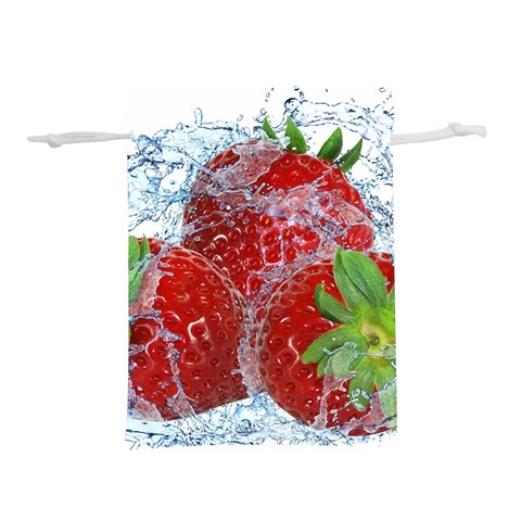 Red Strawberries Water Squirt Strawberry Fresh Splash Drops Lightweight Drawstring Pouch (S) from ArtsNow.com Front