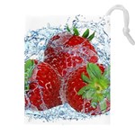 Red Strawberries Water Squirt Strawberry Fresh Splash Drops Drawstring Pouch (4XL)