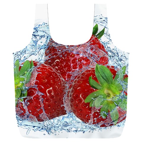 Red Strawberries Water Squirt Strawberry Fresh Splash Drops Full Print Recycle Bag (XXL) from ArtsNow.com Front