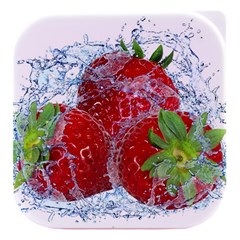 Red Strawberries Water Squirt Strawberry Fresh Splash Drops Stacked food storage container from ArtsNow.com Yellow