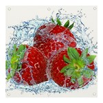 Red Strawberries Water Squirt Strawberry Fresh Splash Drops Banner and Sign 3  x 3 