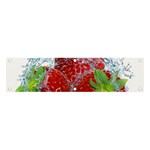 Red Strawberries Water Squirt Strawberry Fresh Splash Drops Banner and Sign 4  x 1 