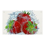 Red Strawberries Water Squirt Strawberry Fresh Splash Drops Banner and Sign 5  x 3 