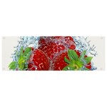 Red Strawberries Water Squirt Strawberry Fresh Splash Drops Banner and Sign 9  x 3 