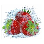 Red Strawberries Water Squirt Strawberry Fresh Splash Drops Premium Plush Fleece Blanket (Small)