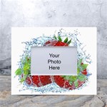 Red Strawberries Water Squirt Strawberry Fresh Splash Drops White Tabletop Photo Frame 4 x6 