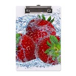 Red Strawberries Water Squirt Strawberry Fresh Splash Drops A5 Acrylic Clipboard