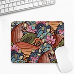 Multicolored Flower Decor Flowers Patterns Leaves Colorful Small Mousepad