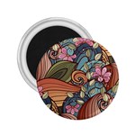 Multicolored Flower Decor Flowers Patterns Leaves Colorful 2.25  Magnets