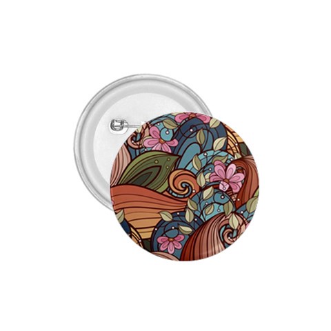 Multicolored Flower Decor Flowers Patterns Leaves Colorful 1.75  Buttons from ArtsNow.com Front