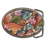 Multicolored Flower Decor Flowers Patterns Leaves Colorful Belt Buckles