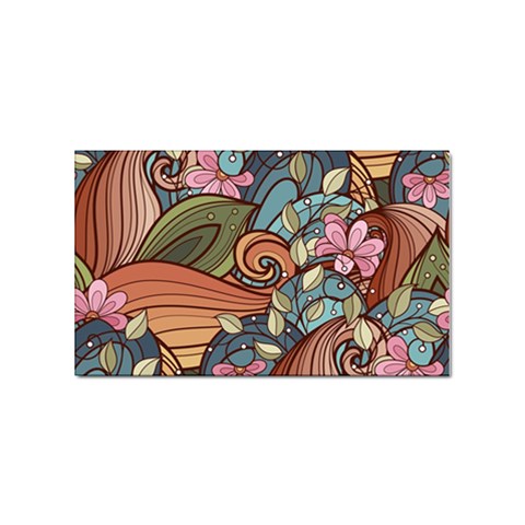 Multicolored Flower Decor Flowers Patterns Leaves Colorful Sticker Rectangular (10 pack) from ArtsNow.com Front