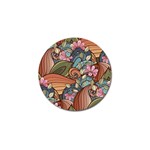 Multicolored Flower Decor Flowers Patterns Leaves Colorful Golf Ball Marker