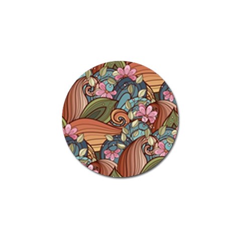 Multicolored Flower Decor Flowers Patterns Leaves Colorful Golf Ball Marker (4 pack) from ArtsNow.com Front