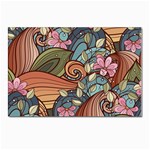 Multicolored Flower Decor Flowers Patterns Leaves Colorful Postcard 4 x 6  (Pkg of 10)