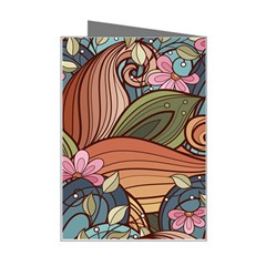 Multicolored Flower Decor Flowers Patterns Leaves Colorful Mini Greeting Card from ArtsNow.com Right