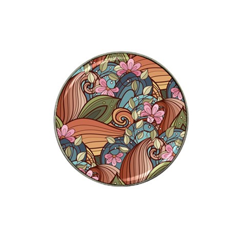 Multicolored Flower Decor Flowers Patterns Leaves Colorful Hat Clip Ball Marker (4 pack) from ArtsNow.com Front