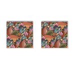 Multicolored Flower Decor Flowers Patterns Leaves Colorful Cufflinks (Square)