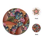 Multicolored Flower Decor Flowers Patterns Leaves Colorful Playing Cards Single Design (Round)