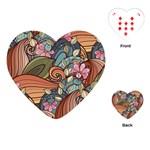 Multicolored Flower Decor Flowers Patterns Leaves Colorful Playing Cards Single Design (Heart)