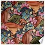 Multicolored Flower Decor Flowers Patterns Leaves Colorful Canvas 20  x 20 